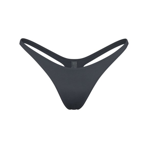 NT303 SKIMS NWT Skims Onyx Swim THONG GUNMETAL 2X - Picture 1 of 4